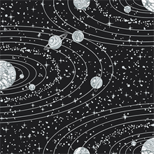 Orbit Black Space Wallpaper