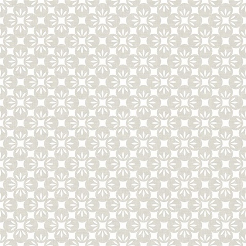 Orbit Neutral Floral Wallpaper