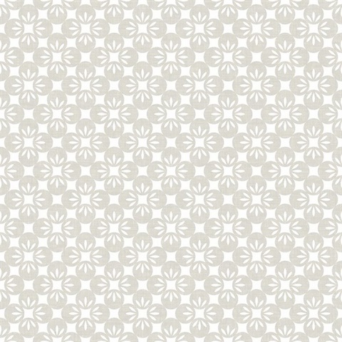 Orbit Neutral Floral Wallpaper