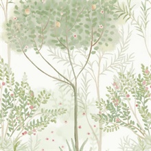 Orchard White and Green Wallpaper