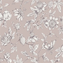 Orchid Passion Flower Toile Wallpaper