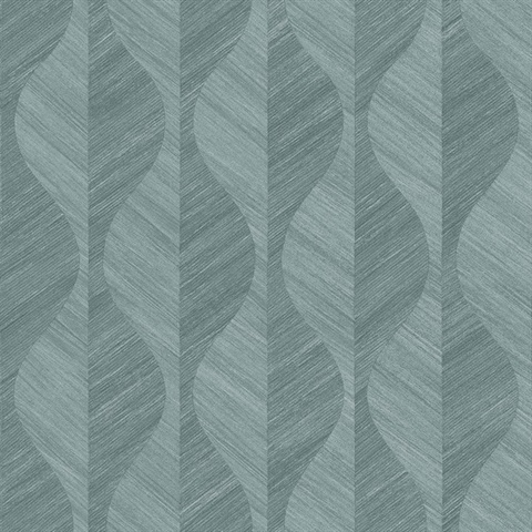 Oresome Teal Ogge Textured Geometric Vertical Wallpaper