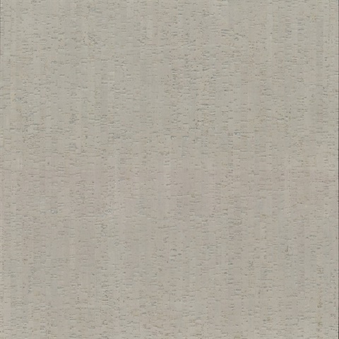 Silver Plain Bamboo Textured Cork Wallpaper