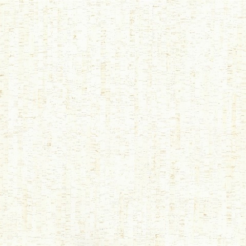 White Plain Bamboo Textured Cork Wallpaper