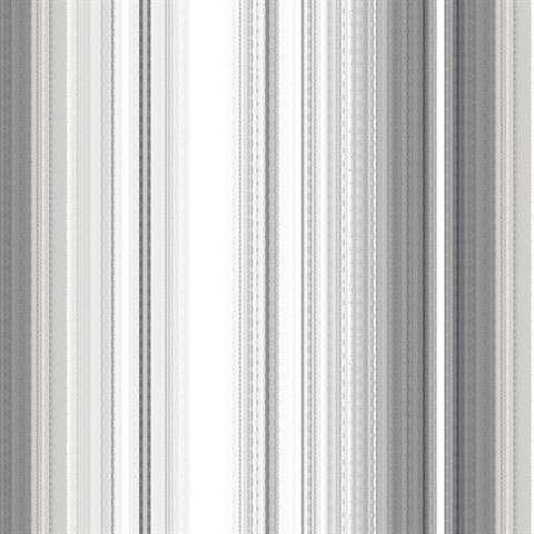Organic Multistripe Grey & Black Wallpaper