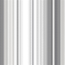 Organic Multistripe Grey & Black Wallpaper