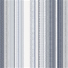 Organic Multistripe Navy & White Wallpaper