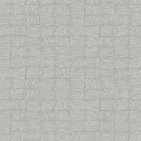 Organic Squares Geometric Fog Grey Peel and Stick Wallpaper