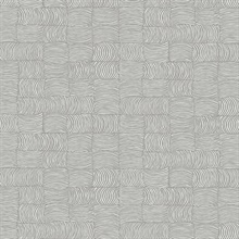 Organic Squares Geometric Fog Grey Peel and Stick Wallpaper