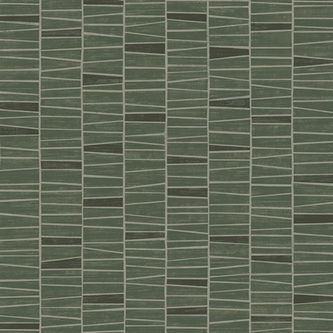 Organic Stripe Green Peel and Stick Wallpaper