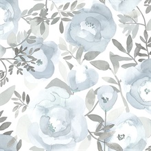 Orla Blue Floral Wallpaper