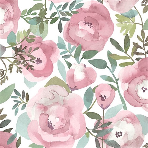 Orla Pink Floral Wallpaper