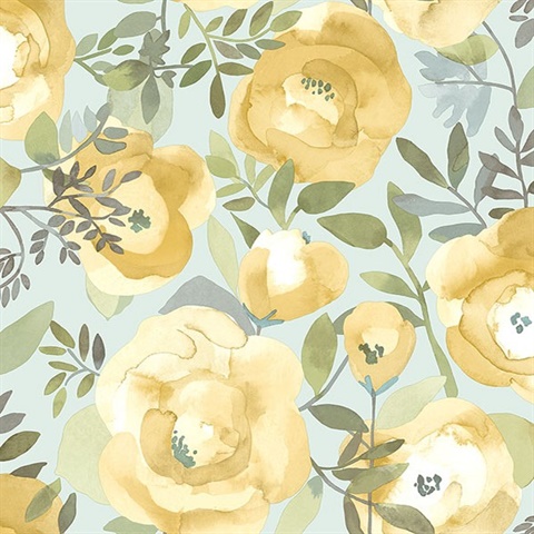 Orla Yellow Floral Wallpaper