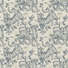 Orly Tigers Indigo Animal Toile Wallaper