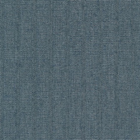 Ornette Blue Vertical Stripe Linen Commercial Wallpaper