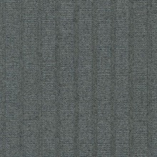 Ornette Charcoal Vertical Stripe Linen Commercial Wallpaper