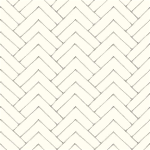 Oswin Grey Tiered Herringbone Wallpaper