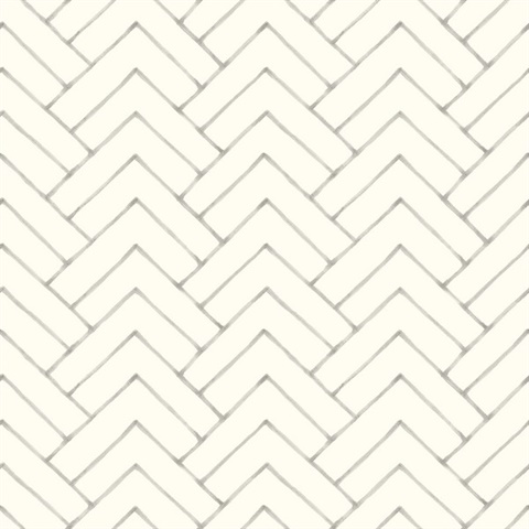 Oswin Grey Tiered Herringbone Wallpaper