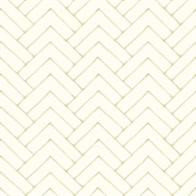 Oswin Light Yellow Tiered Herringbone Wallpaper