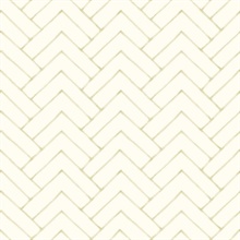 Oswin Light Yellow Tiered Herringbone Wallpaper