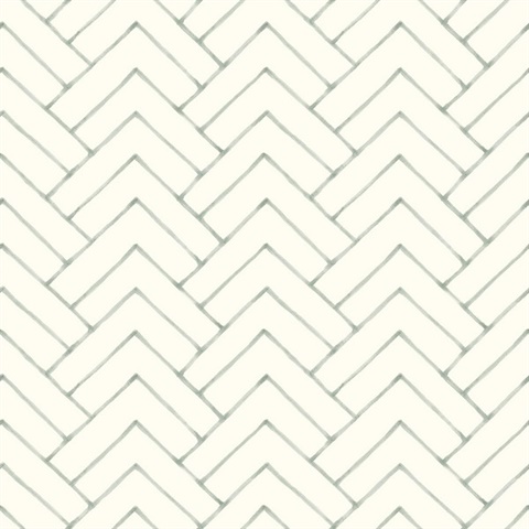 Oswin Teal Tiered Herringbone Wallpaper