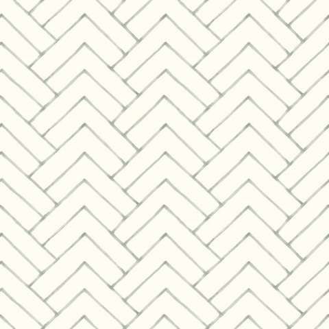 Oswin Teal Tiered Herringbone Wallpaper