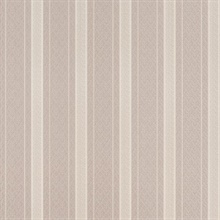 Ottavia Taupe Brocade Stripe Wallpaper