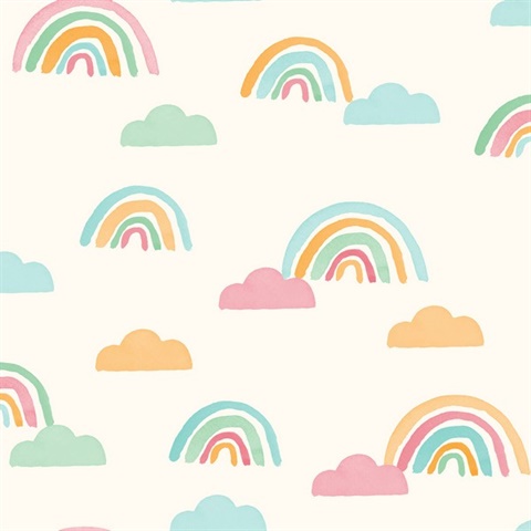 Over The Rainbow Multicolor Painted Skies Wallpaper