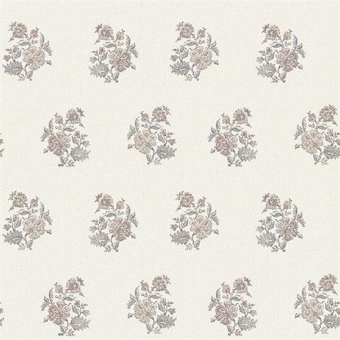 Overbrook Plum Bouquet Toss Wallpaper