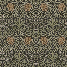 Oxford Union Black Floral Vines Wallpaper