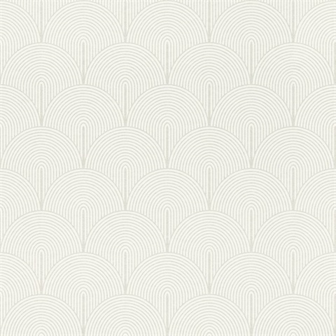 Oxxon White Art Deco Arches Wallpaper