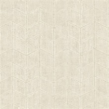 Oyster Flatiron Geometric Textured Faux Stone Tile Wallpaper
