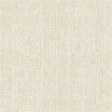 Oyster Flatiron Geometric Textured Faux Stone Tile Wallpaper