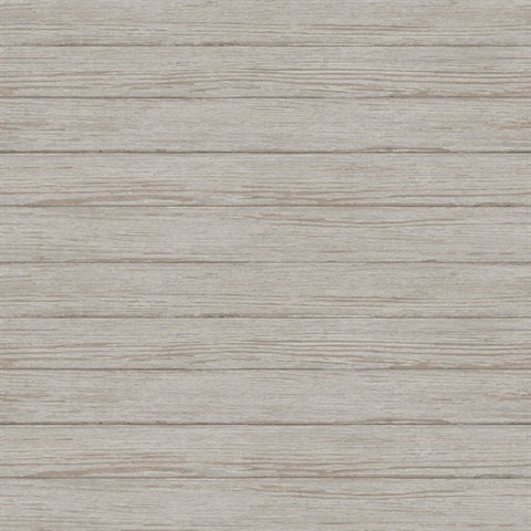 Ozma Light Grey Horizontal Textured Wood Plank Wallpaper