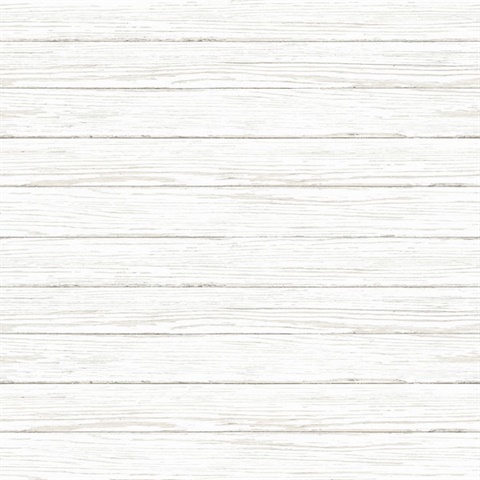 Ozma White Horizontal Textured Wood Plank Wallpaper