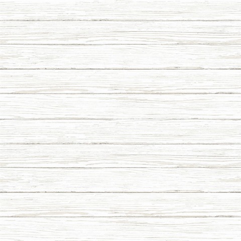 Ozma White Horizontal Textured Wood Plank Wallpaper