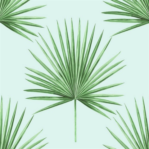Pacific Palm Botanical Celeste & Jade Peel and Stick Wallpaper