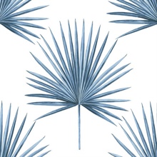 Pacific Palm Botanical Coastal Blue Peel and Stick Wallpaper