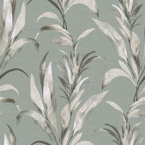 Padma Morning Surf Vertical Leaf Wallpaper