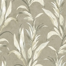 Padma Natural Vertical Leaf Wallpaper