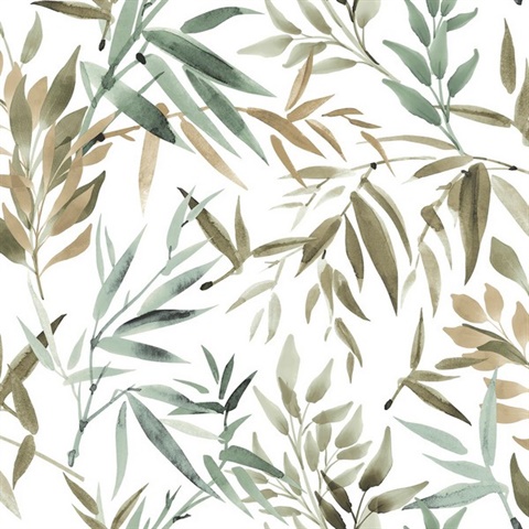 Painted Canopy Green Wallpaper