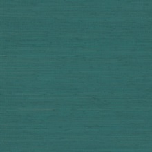 Painted Hemp Peacock Wallpaper