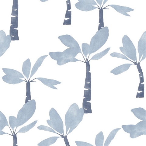 Painted Oasis Ultramarine Wallpaper