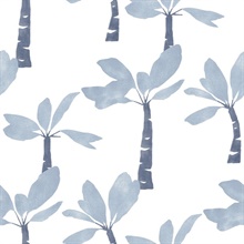 Painted Oasis Ultramarine Wallpaper