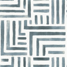 Painterly Labyrinth Aqua Watercolor Geometric Wallpaper