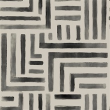 Painterly Labyrinth Charcoal Watercolor Geometric Wallpaper