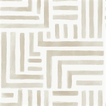 Painterly Labyrinth Light Neutral Watercolor Geometric Wallpaper