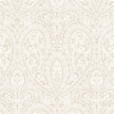 Paisley Beige & Taupe Wallpaper