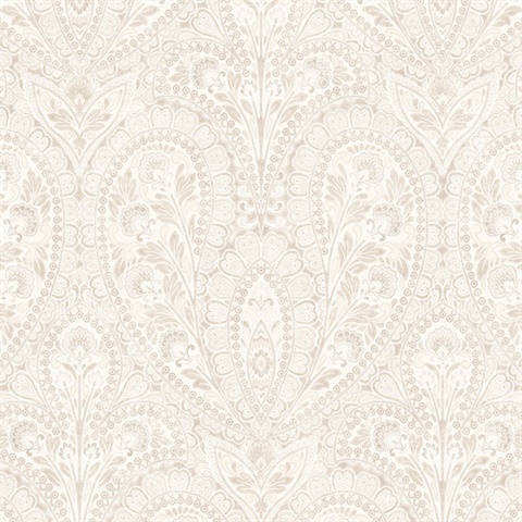 Paisley Beige & Taupe Wallpaper