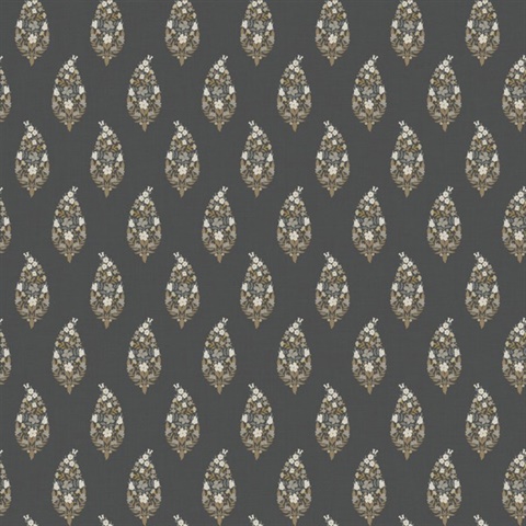 Paisley Black Wallpaper
